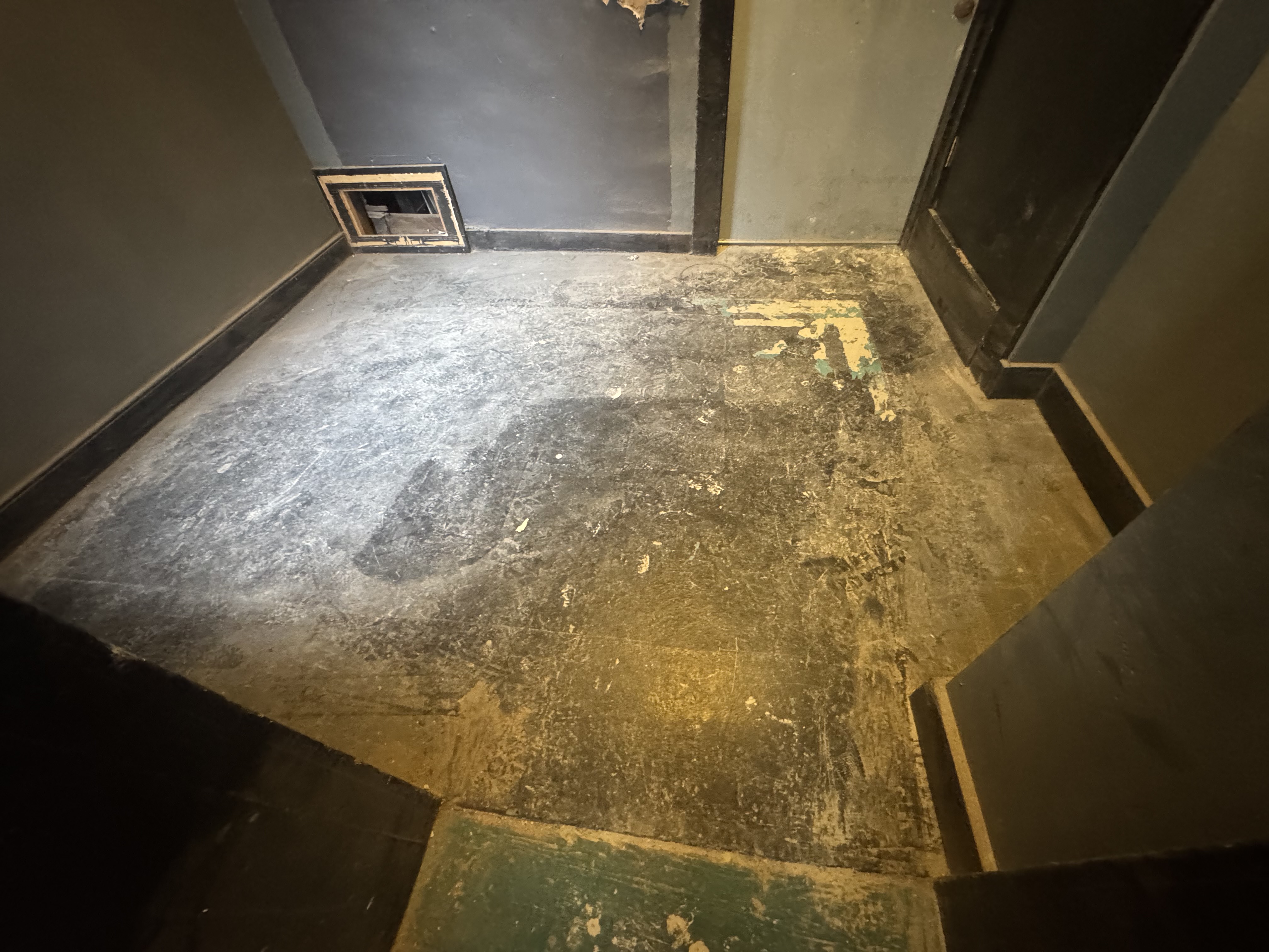 Graffiti building floor before demo