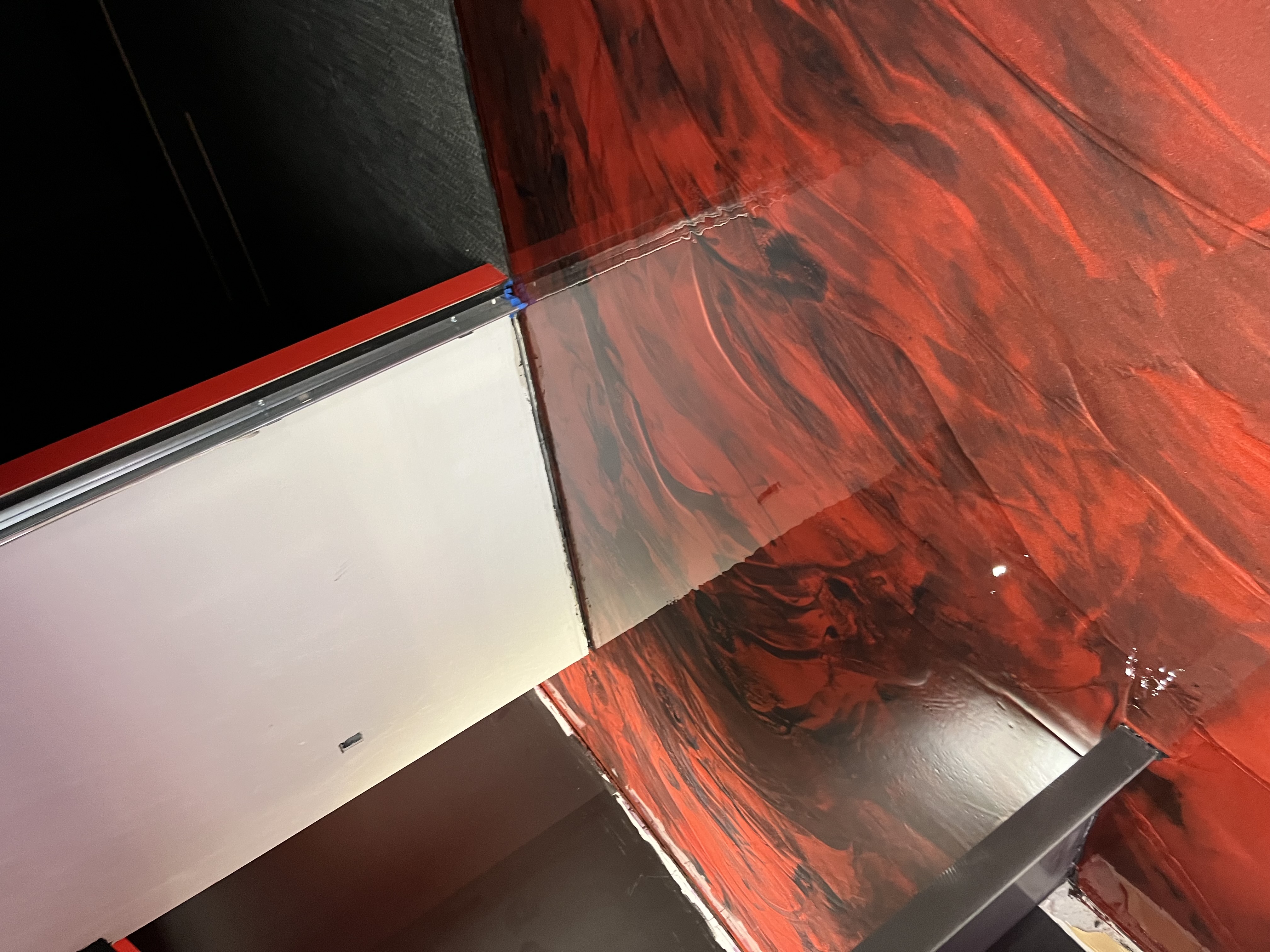 Red metallic epoxy floor