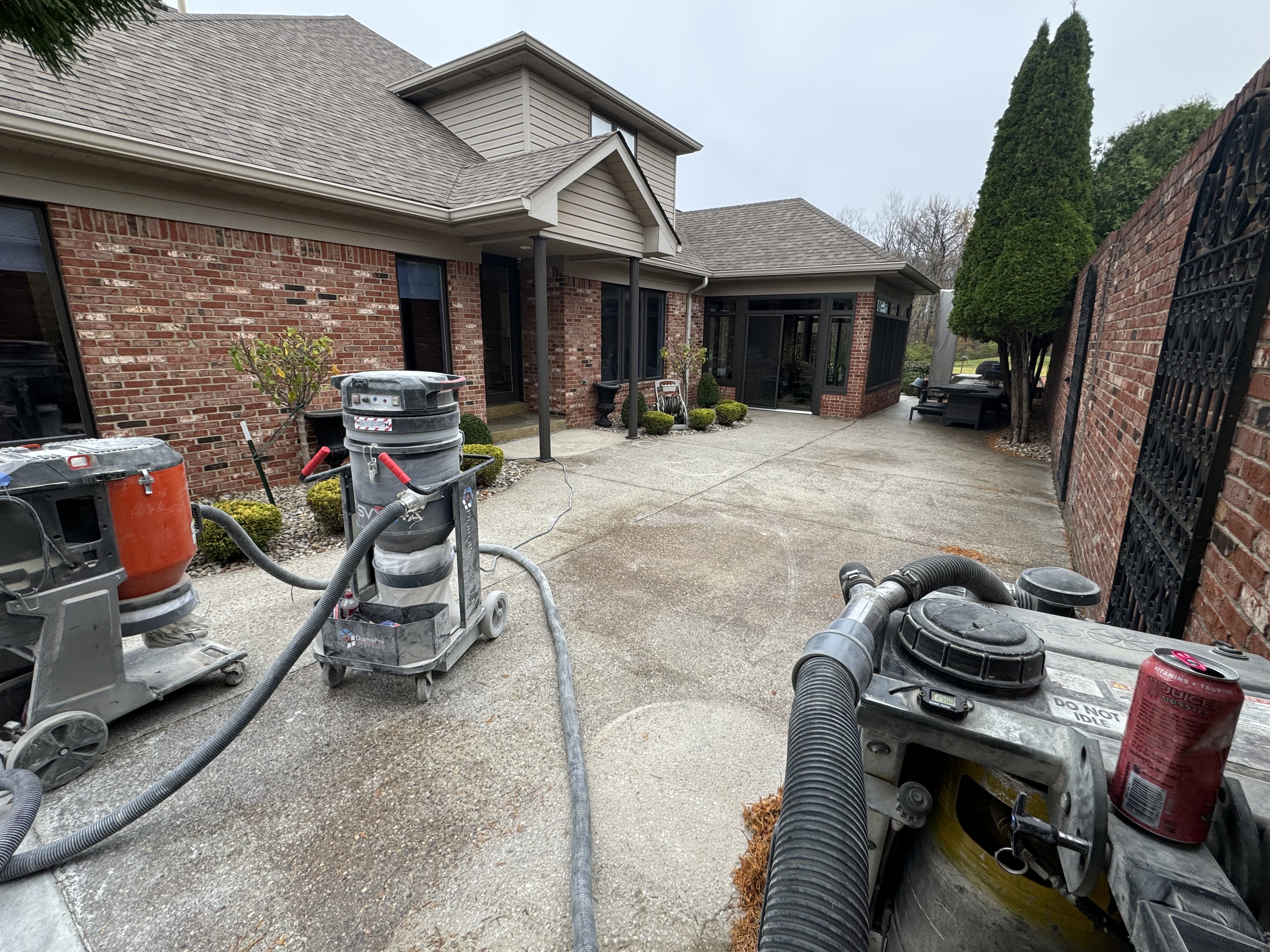 Pool overlay patio before installation