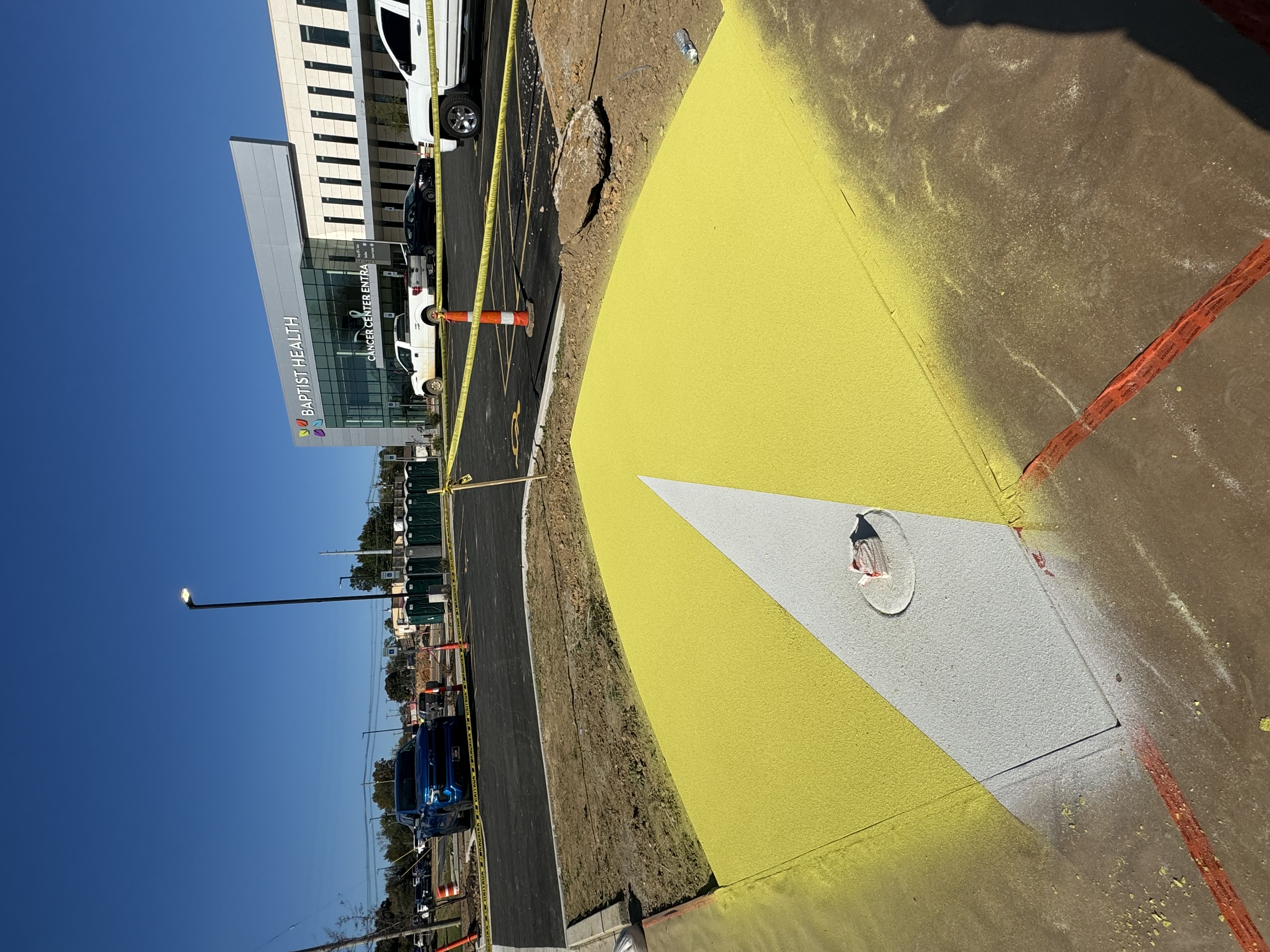 Yellow decorative overlay at Baptist Health Cancer Center