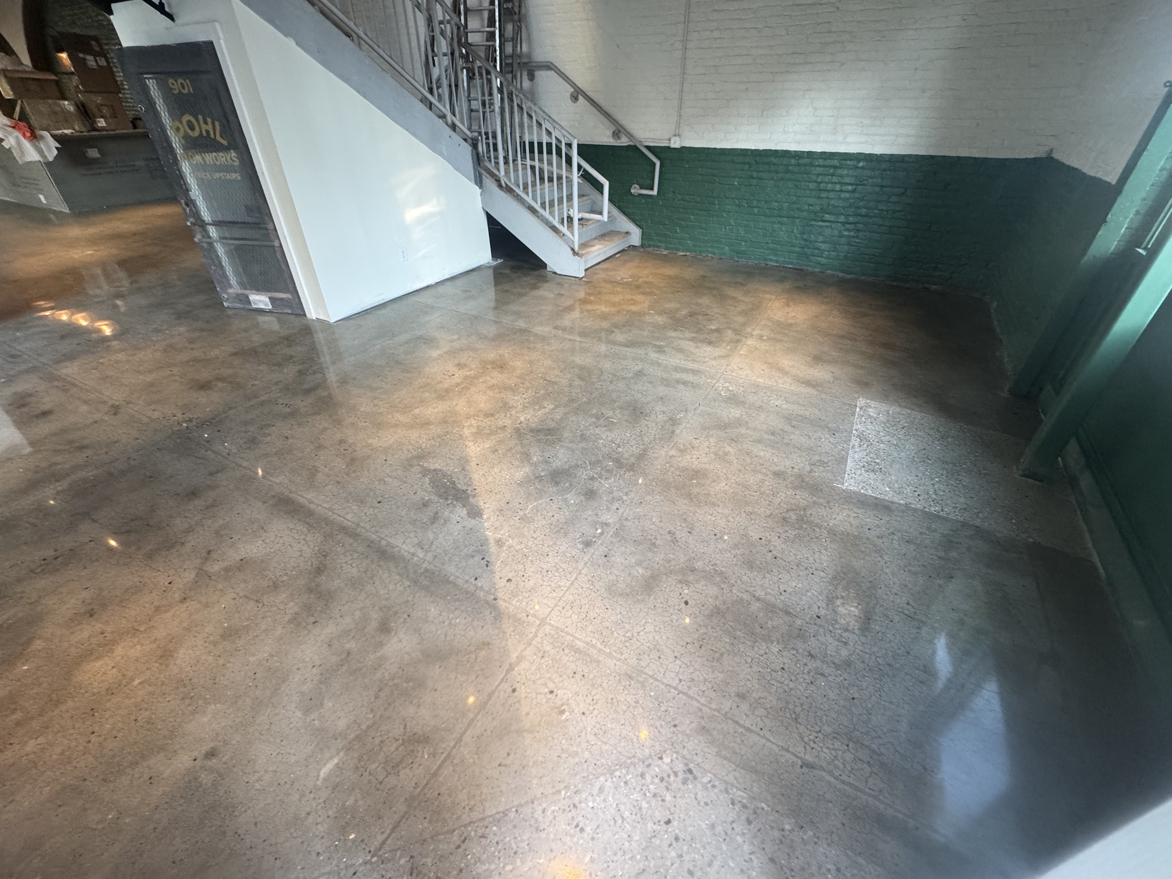Polished concrete restaurant floor detail